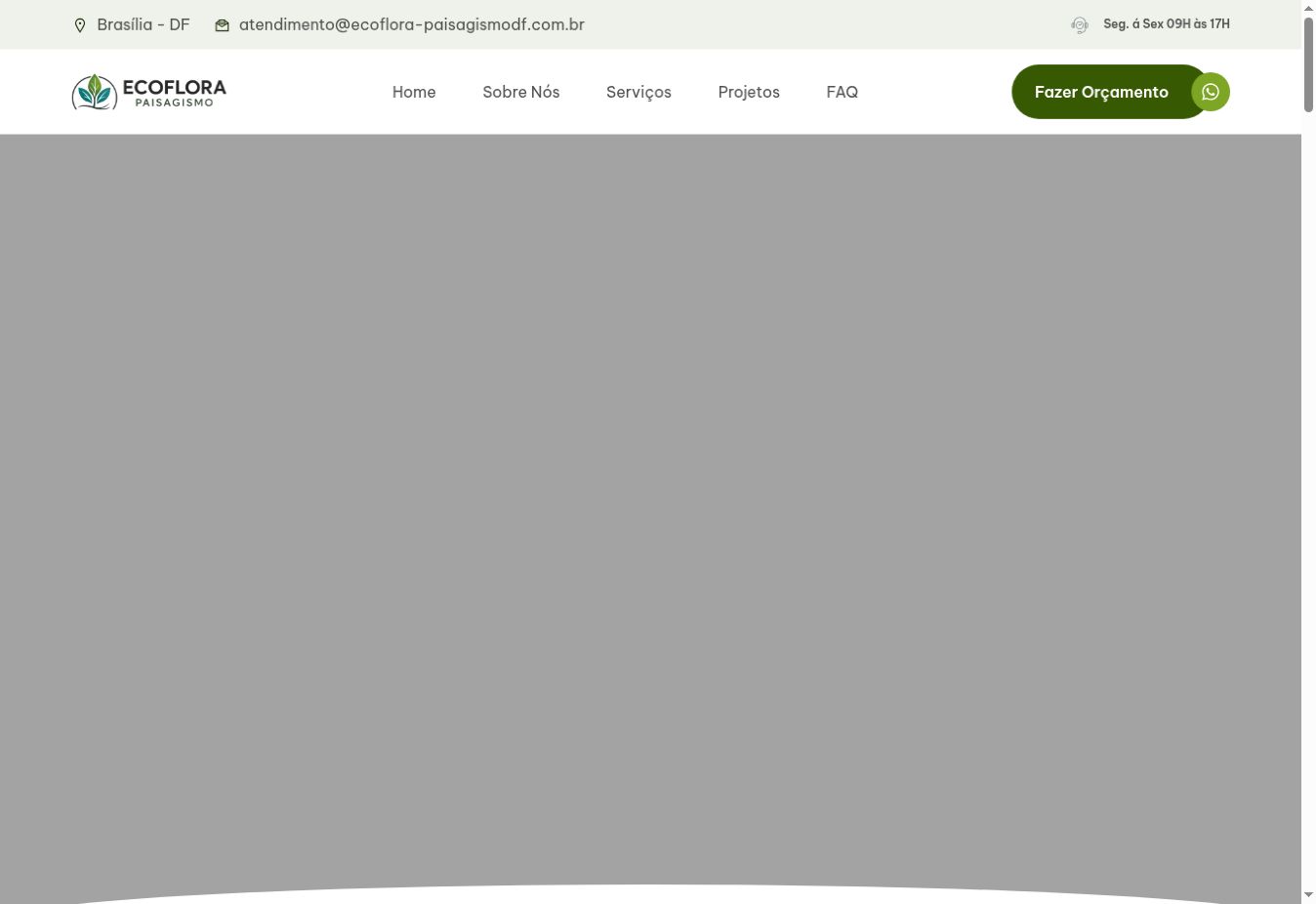 Captura da página inicial da Ecoflora Paisagismo